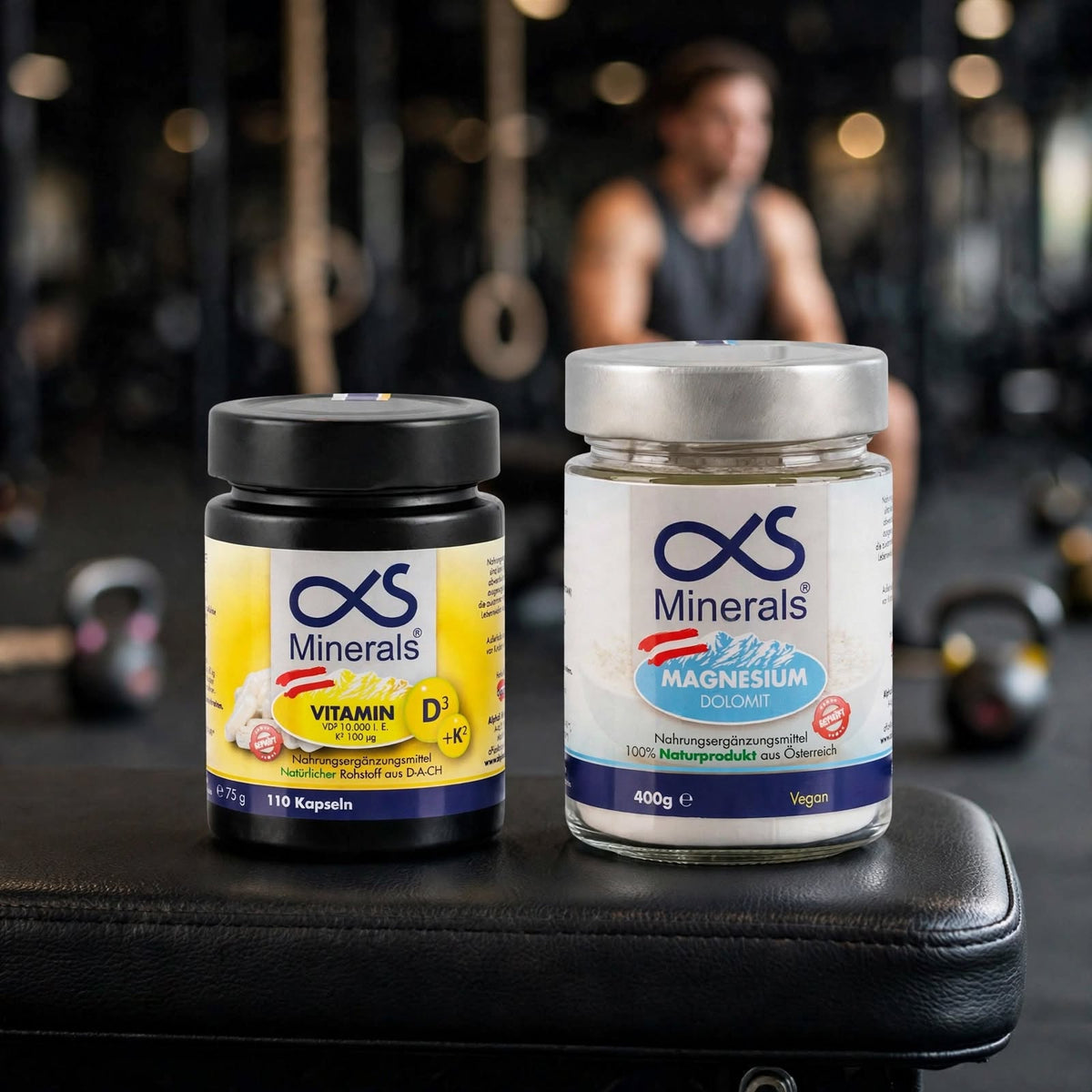 Vorteilskombi: Magnesium Austria 400g & Vitamin D3+K2 110St