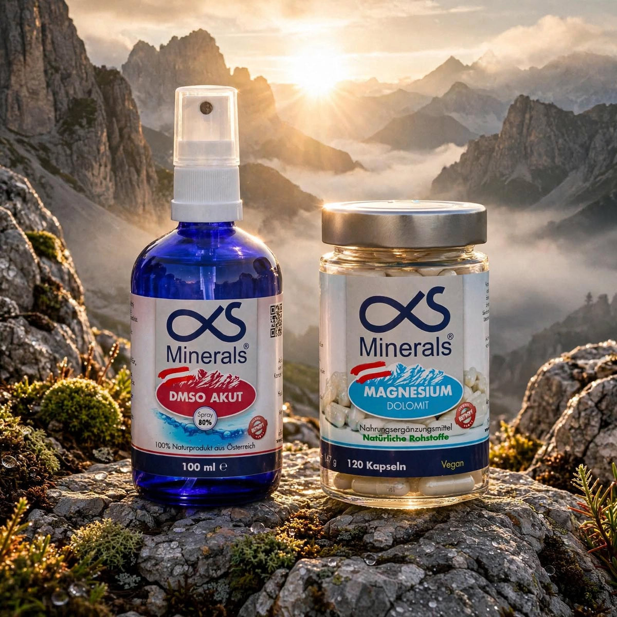 Vorteilskombi: Magnesium Austria 120St & DMSO AKUT Lösung 80% 100ml