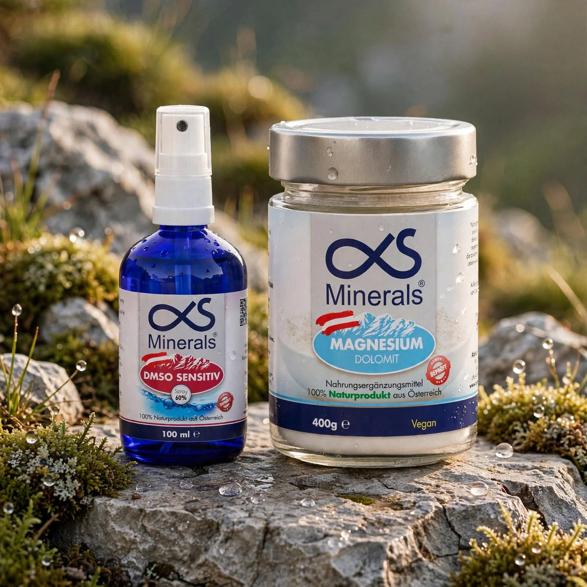 Vorteilskombi: Magnesium Austria 400g & DMSO SENSITIV Lösung 60% 100ml