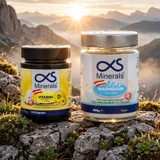 Vorteilskombi: Magnesium Austria 400g & Vitamin D3+K2 110St