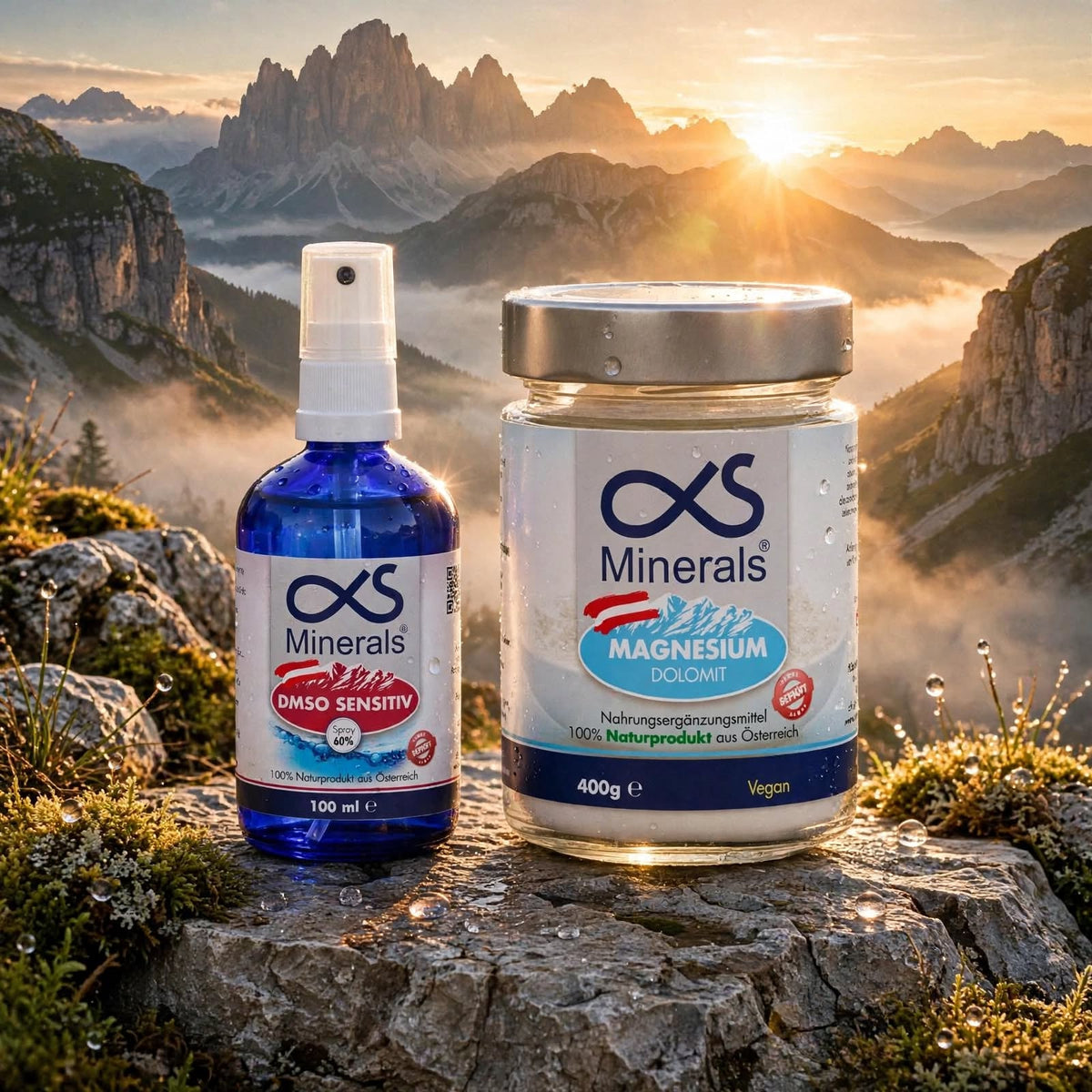 Vorteilskombi: Magnesium Austria 400g & DMSO SENSITIV Lösung 60% 100ml