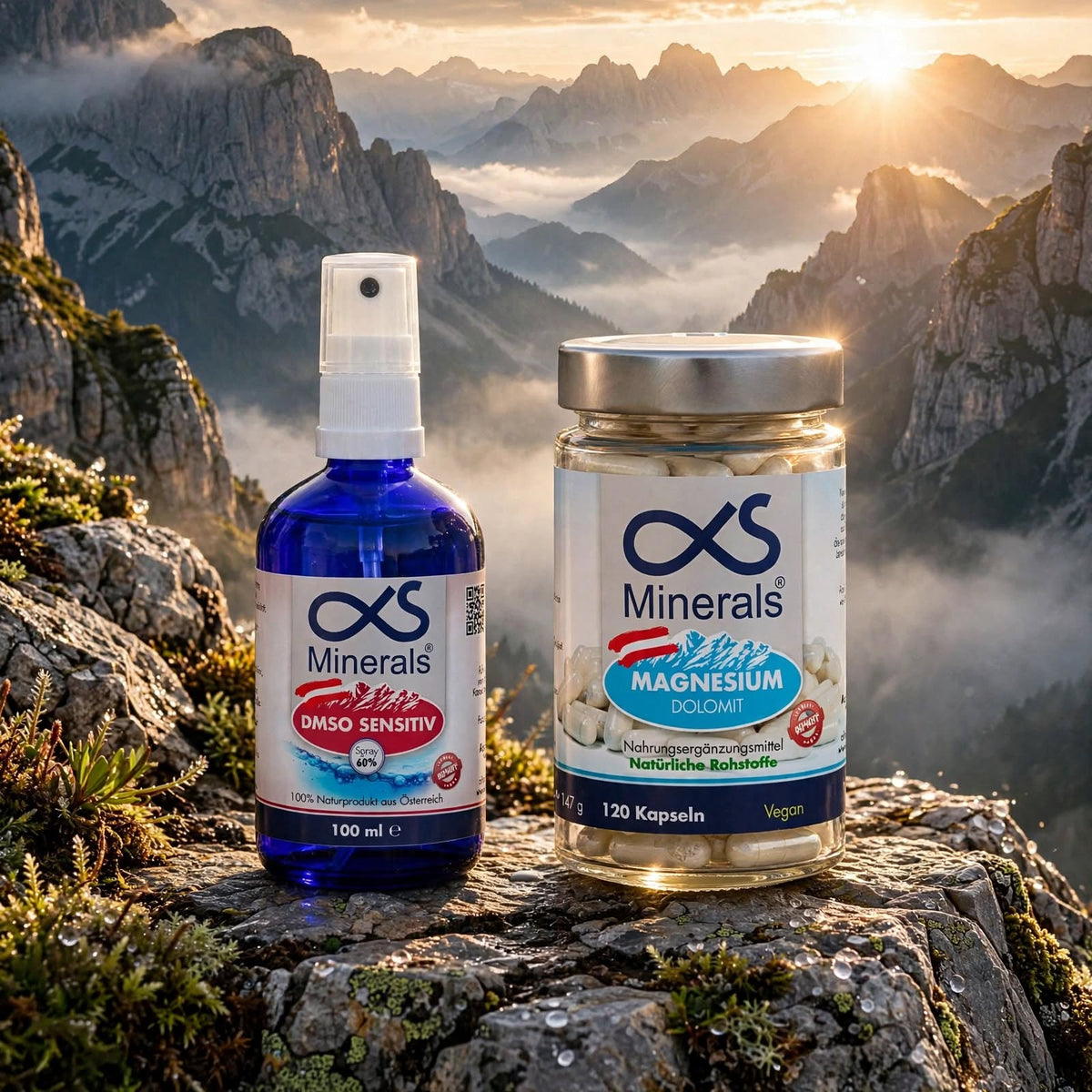Vorteilskombi: Magnesium Austria 120St & DMSO SENSITIV Lösung 60% 100ml