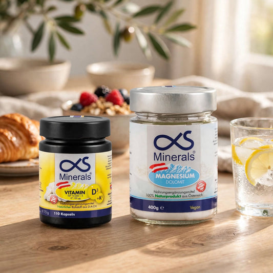 Vorteilskombi: Magnesium Austria 400g & Vitamin D3+K2 110St