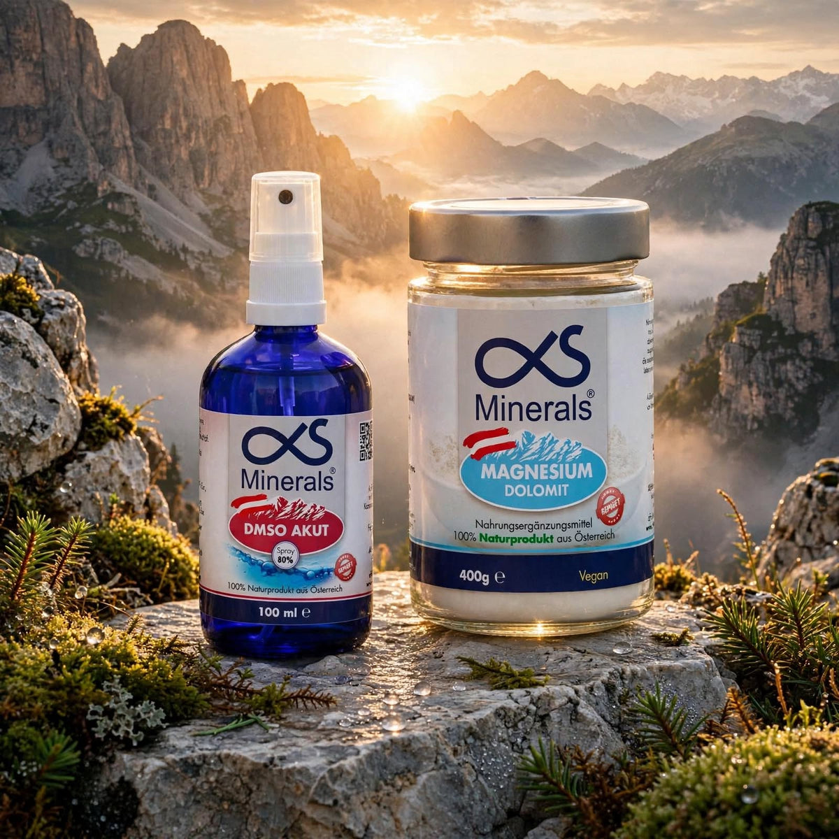 Vorteilskombi: Magnesium Austria 400g & DMSO AKUT Lösung 80% 100ml