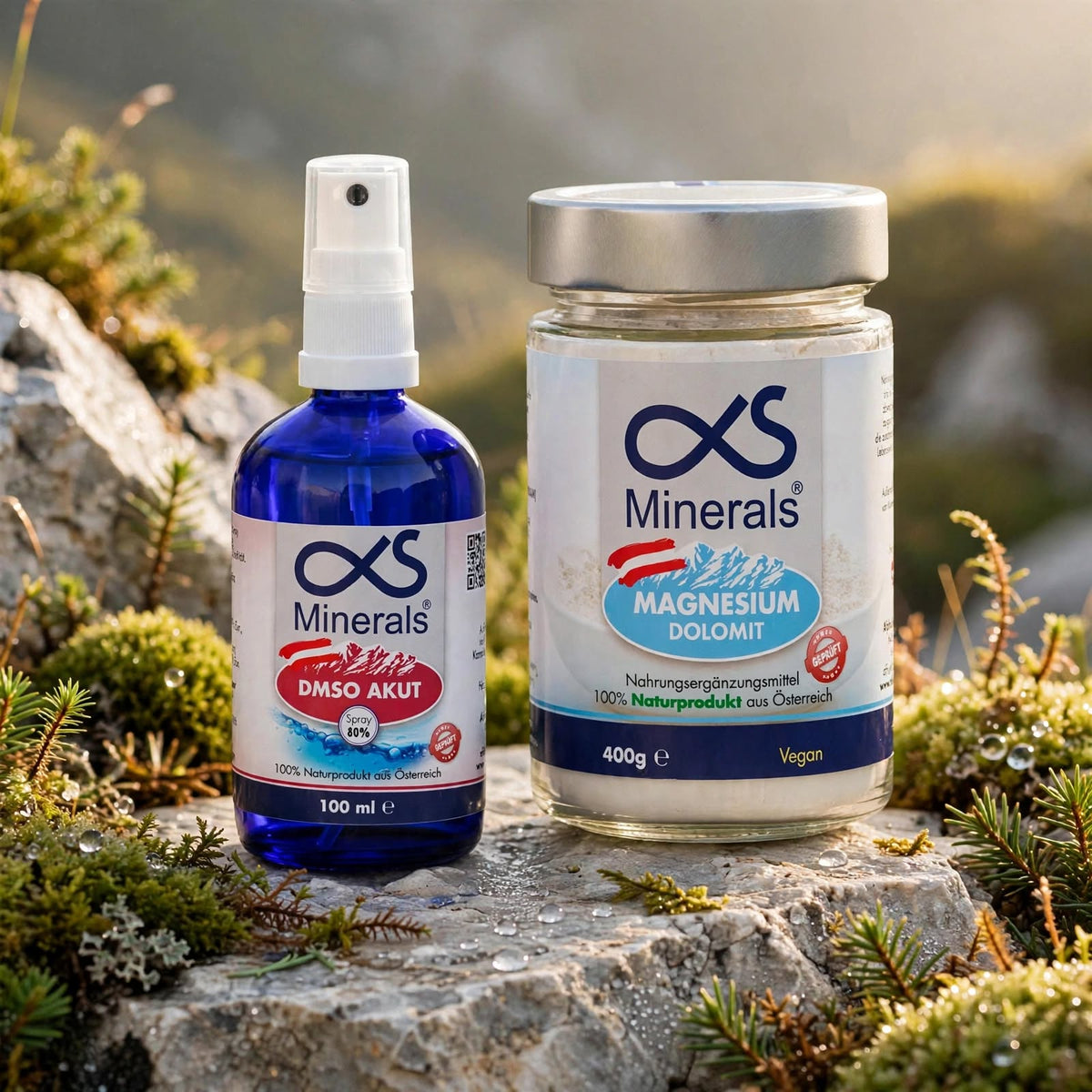 Vorteilskombi: Magnesium Austria 400g & DMSO AKUT Lösung 80% 100ml