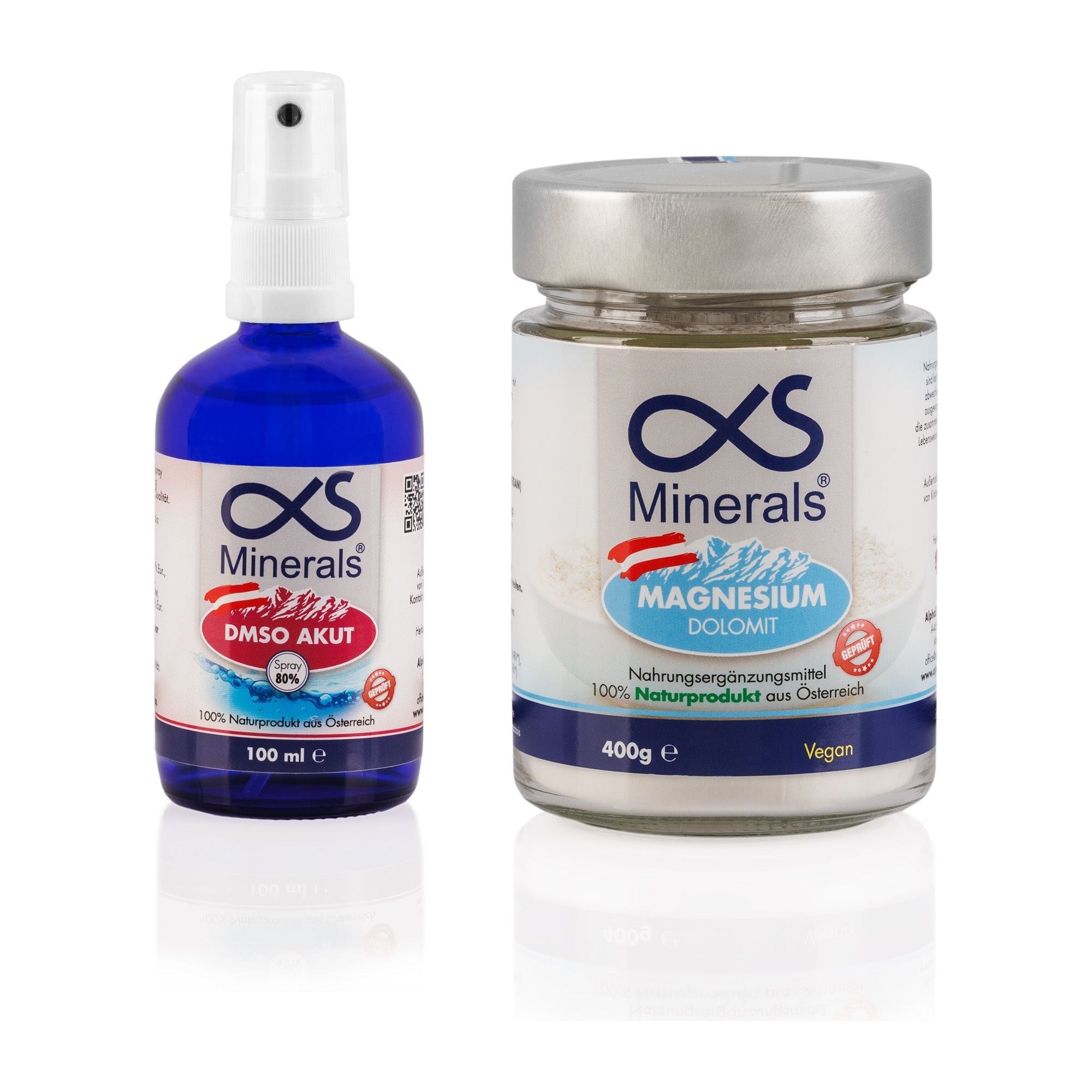 Vorteilskombi: Magnesium Austria 400g & DMSO AKUT Lösung 80% 100ml