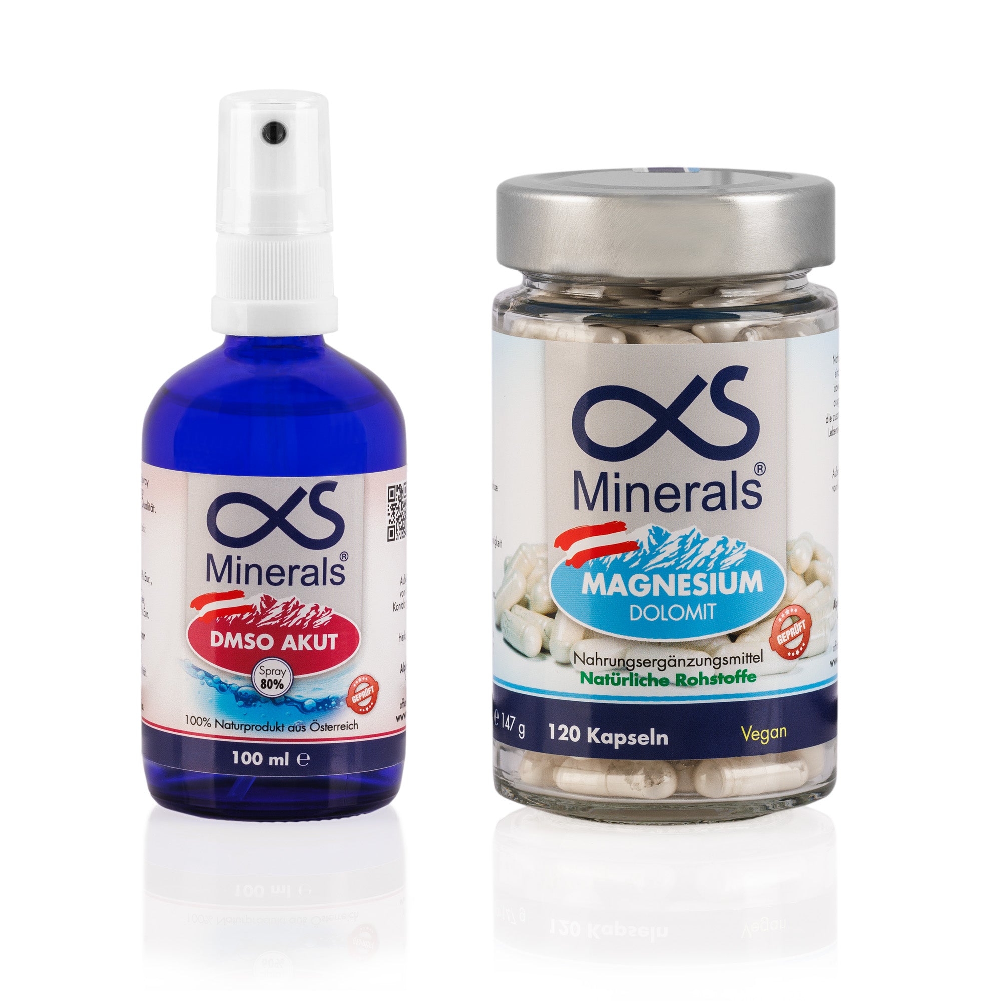 Vorteilskombi: Magnesium Austria 120St & DMSO AKUT Lösung 80% 100ml