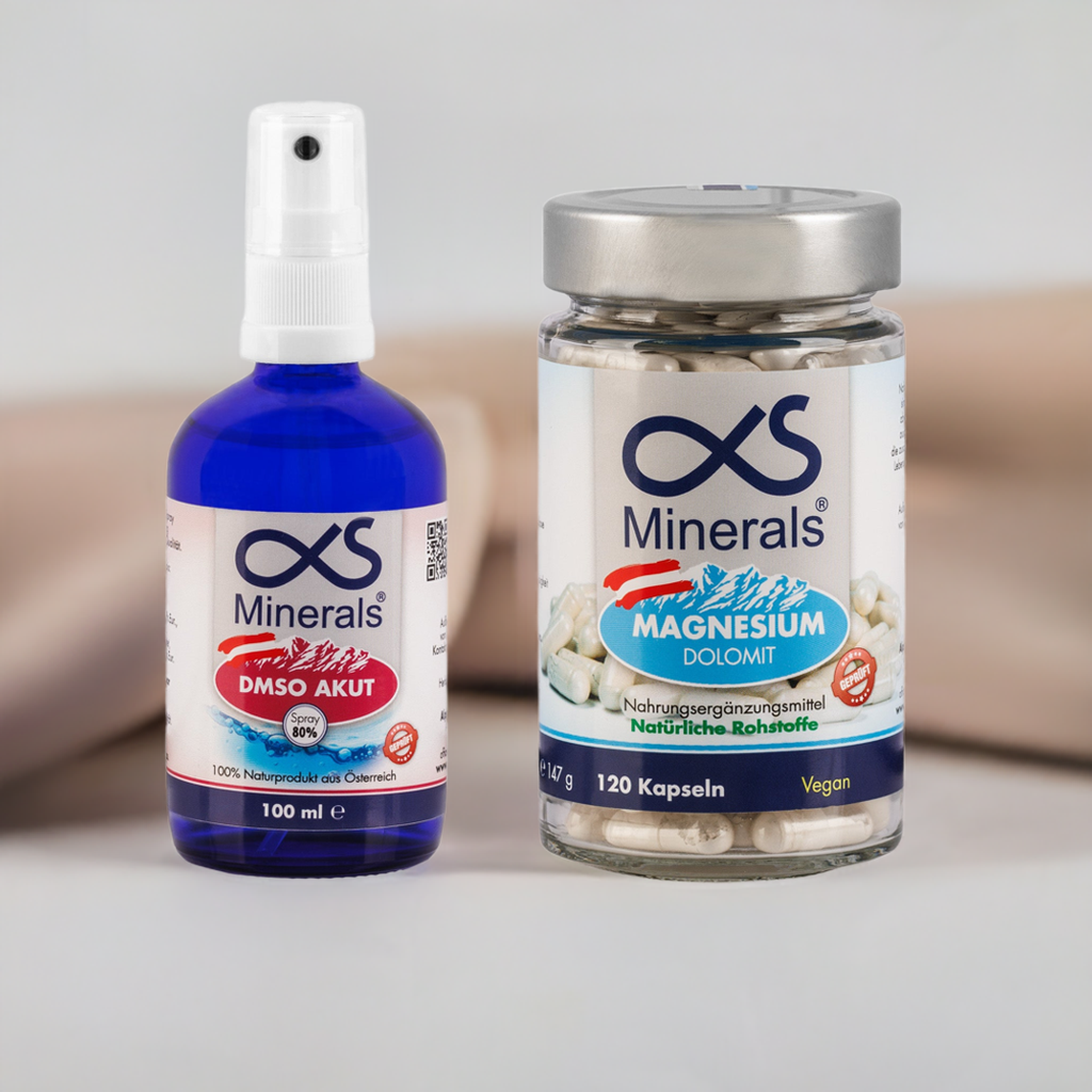 Vorteilskombi: Magnesium Austria 120St & DMSO AKUT Lösung 80% 100ml