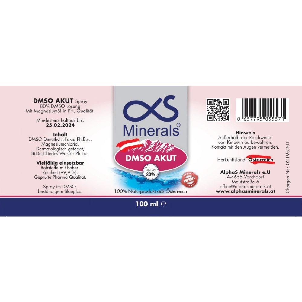 DMSO AKUT Lösung 80% 100ml - AlphaS Minerals®